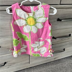 Lilly Pulitzer Pink and Green Floral Kids Dress